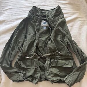 Old Navy Olive Utility Jacket with Zipper